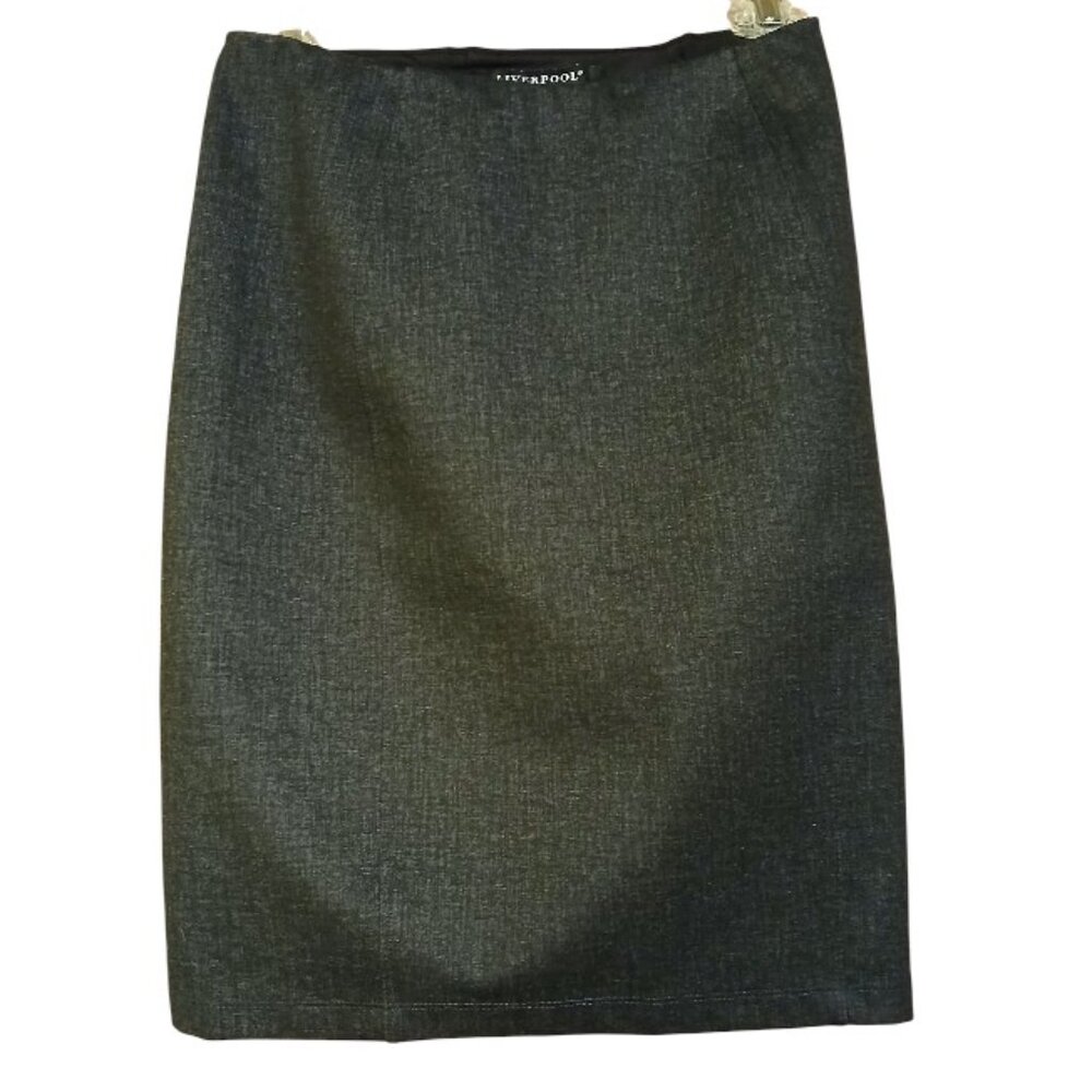LIVERPOOL Dark Gray Career Skirt Size OP - EUC - Picture 3 of 8